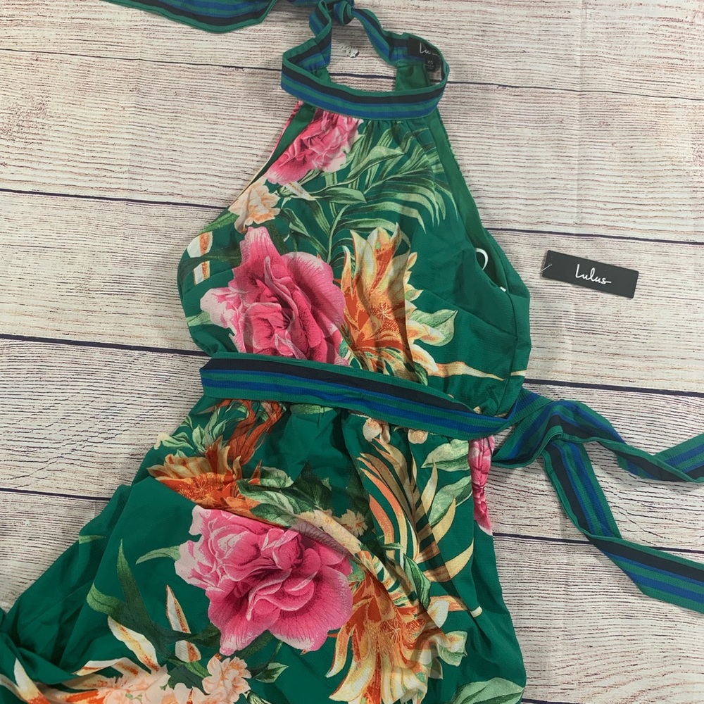 Lulu's Green Floral Maxi Dress - Picture 3 of 8